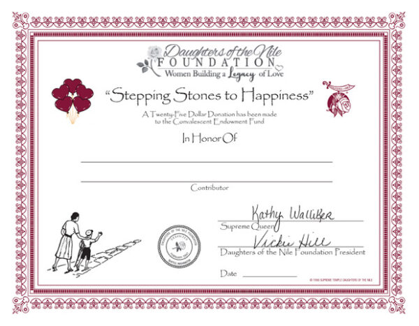 (A.) SQ Walliker's New In HONOR of - Stepping Stones to Happiness